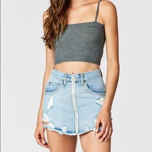 NWT LF CARMAR Beatrice Denim Skirt